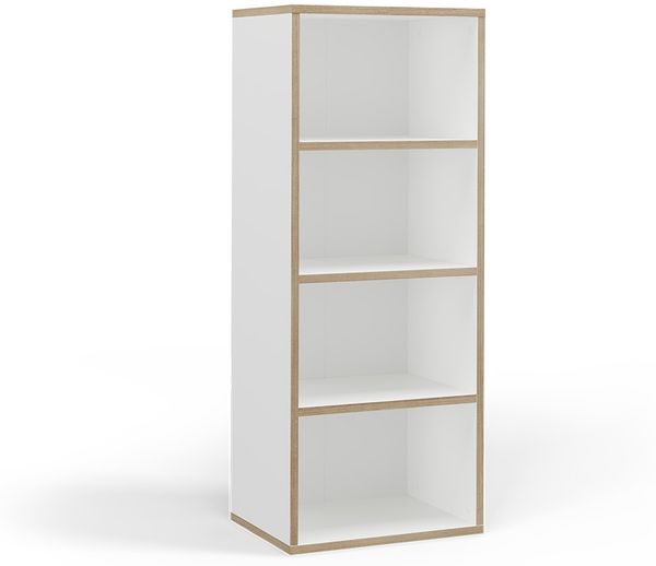 Bücherregal Tetrix Weiß 40 x 100 cm mit 4 Fächern Vicco