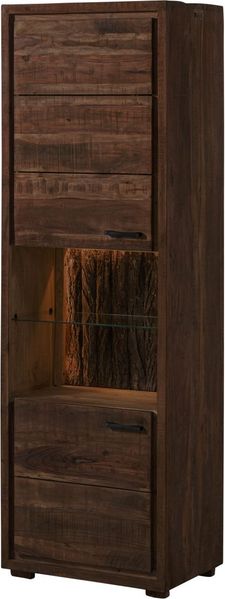 Vitrine Akazie 58x40x180 dunkelbraun lackiert BARK #202