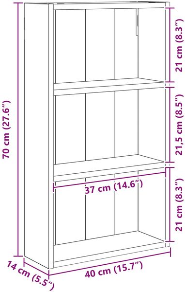 vidaXL Badezimmer-Wandschrank Betongrau 40 x 14 x 70 cm Holzwerkstoff 889362 Bild 10