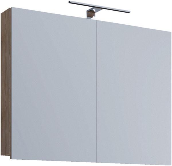 VCB1 Badschrank 60cm Wandschrank Bad Möbel Hängeschrank Spiegel Sonoma Eiche