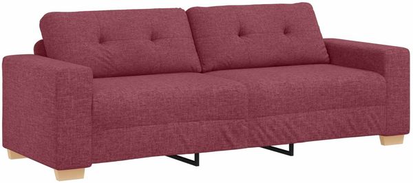 vidaXL 3-Sitzer-Sofa Weinrot 220 cm Stoff 4105091