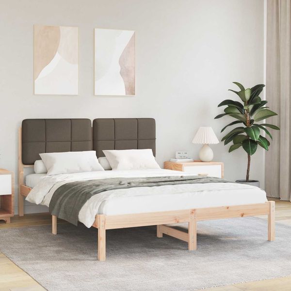 vidaXL Bettgestell mit gepolstertem Kopfteil Taupe 140 x 190 cm 877987