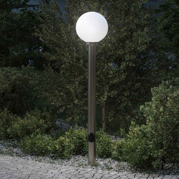 vidaXL Pollerleuchte mit Auslass 120 cm Edelstahl IP44 4006105