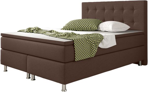 Boxspringbett KN004 140x200 cm Webstoff Braun