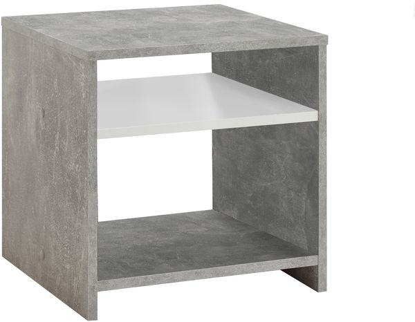 Beistelltisch >LUND< in Beton LA-weiß - 39,9x39,9x39,9cm (BxHxT)