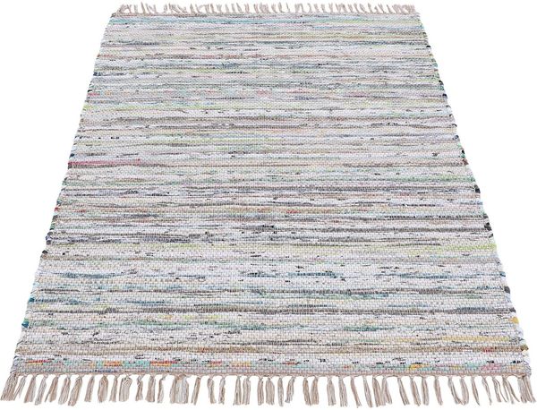 carpetfine Teppich Kelim Chindi, Wendeteppich, rechteckig, Höhe: 6 mm, handgewebt, Fleckerlteppich mit Fransen, auch vielen in Läufergrößen