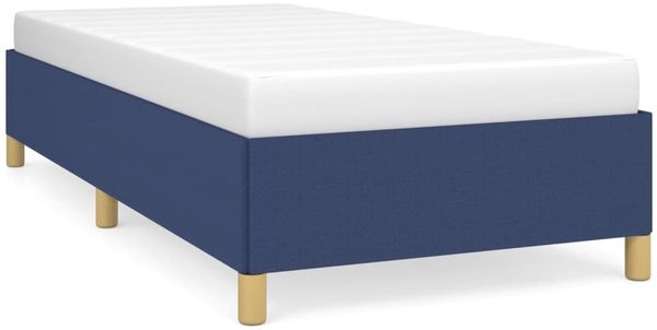 Einzelbettgestell Design für Erwachsene ohne Matratze Blau 90x190 cm Stoff d4081e