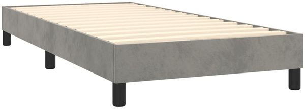 vidaXL Boxspringbett mit Matratze & LED Hellgrau 90x200 cm Samt, Härtegrad: H2 [3134381] Bild 5