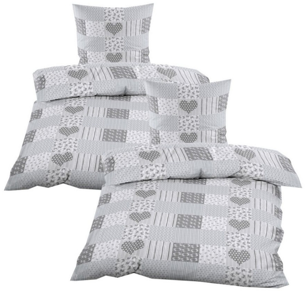 Casa Colori Bettwäsche Seersucker Garnitur 135x200 Reißverschluss, Seersucker, 4 teilig, luftig leichte Sommerbettwäsche