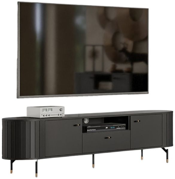 Compleo TV-Schrank Kaschmir mit Schublade und Ablagefach, Fronten gefräst MODERNO Glamour design