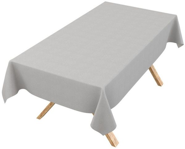ANRO Tischdecke DanceDirty abwaschbar Leinenoptik wetterfest Falschuni Modern (Einzelstück 1-tlg, eine Tischdecke), Stofftischdecke schmutzabweisend 100x140 cm Uni Hellgrau