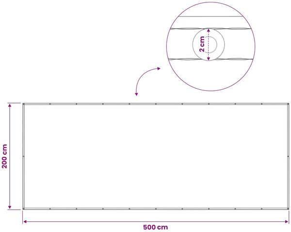 vidaXL Balkon Sichtschutz 200 x 500 cm Stoff mit PU-Beschichtung 42036393 Bild 7