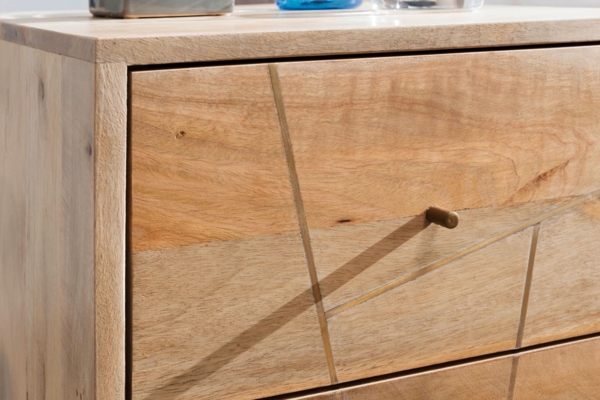 Wohnling 'Sikar' Nachtkonsole, 40 x 56 x 40 cm, Mango Massivholz, hoher Nachtschrank Bild 11
