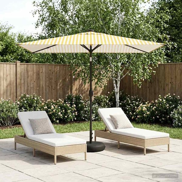 vidaXL Gartenparasol mit LED-Lichtern und Sockel 200 x 300 cm 42036246