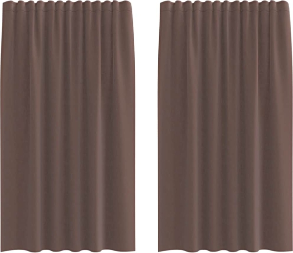 vidaXL Voile Vorhänge mit Stangentaschen 2 Stk. Braun 4102172