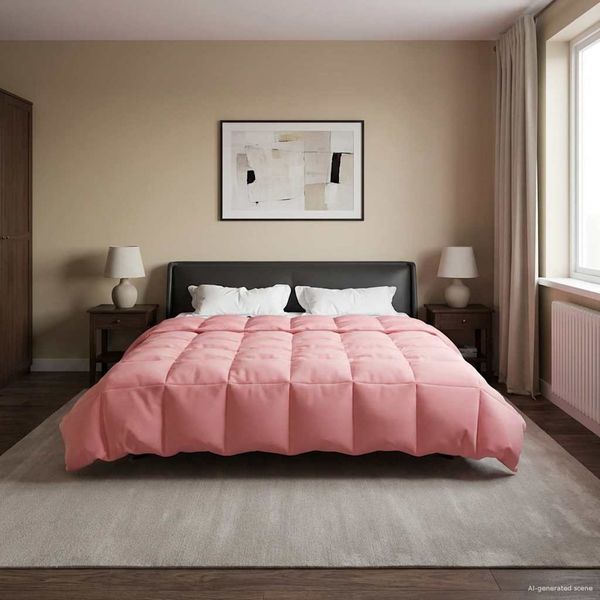 vidaXL Winterbettdecke Gepolstert Rosa 200 x 240 cm Mikrofaser 42026113