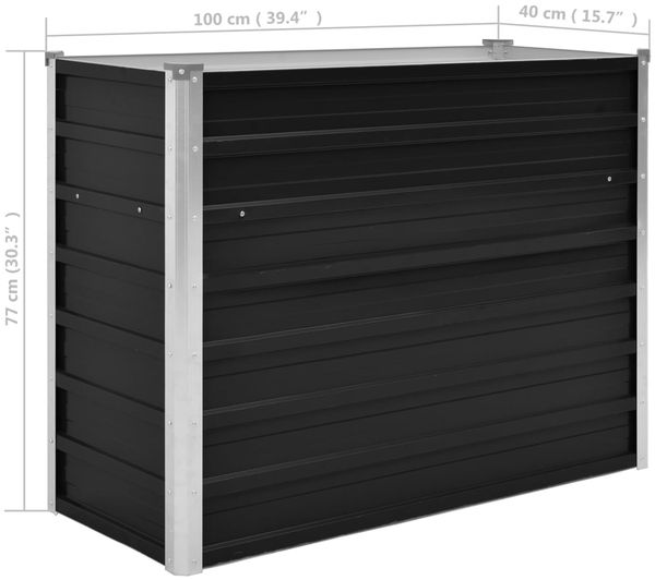 vidaXL Garten-Hochbeet Anthrazit 100 x 40 x 77 cm Verzinkter Stahl 45732 Bild 7