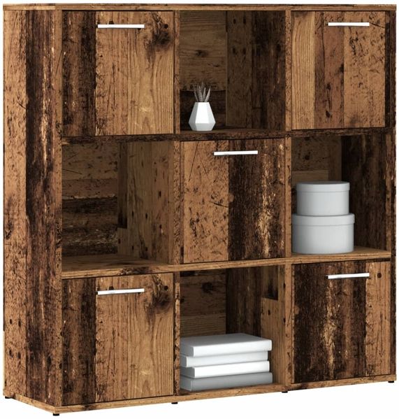 vidaXL Bücherregal Altholz-Optik 90x28x90 cm Holzwerkstoff 856058