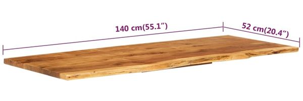 vidaXL Badezimmer-Waschtischplatte Massivholz Akazie 140x52x2,5 cm 286325 Bild 7