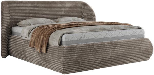 Polsterbett mit Lattenrost, Doppelbett Bettkasten, Bettgestell mit Gasdruckfeder - CAELA CLASSIC - 180 x 200 cm - Hellbraun Cord Bild 5