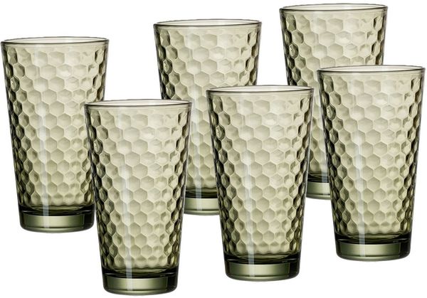 Ritzenhoff & Breker Longdrinkglas Favo, 6-teilig, 6-tlg, Glas, 6er Set, je 350 ml