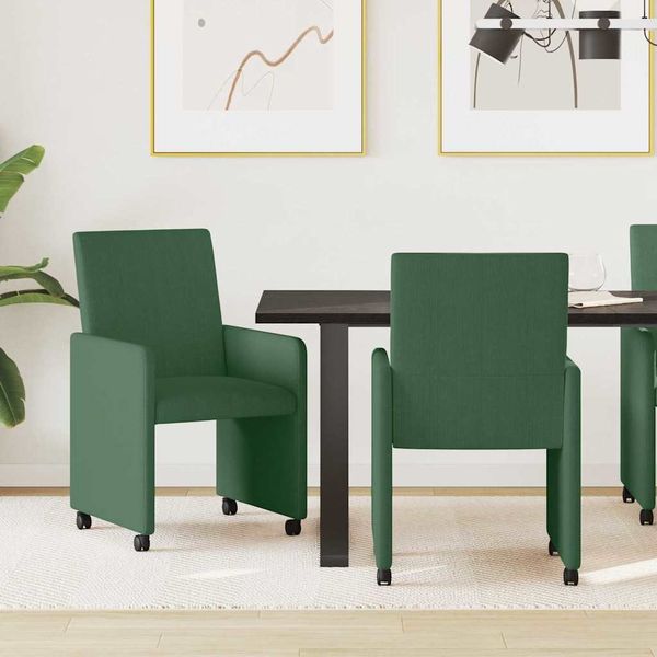 vidaXL Esszimmerstühle mit Rollen 2 pcs Grau-Grün 57 x 66 x 94 cm 42017805