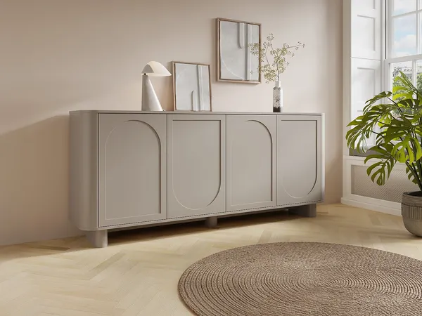 Vente-unique - BRISTANA Sideboard Holz, Platte Schokoladenbraun - B 40 cm x H 85 cm x L 200 cm