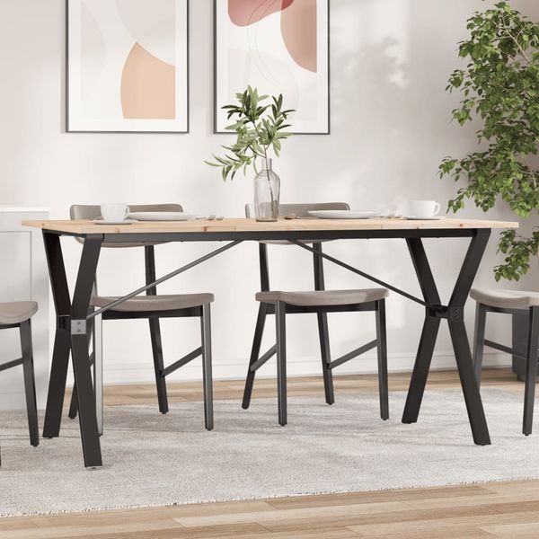 vidaXL Esstisch Y-Gestell 160x80x75 cm Massivholz Kiefer und Stahl 3282721