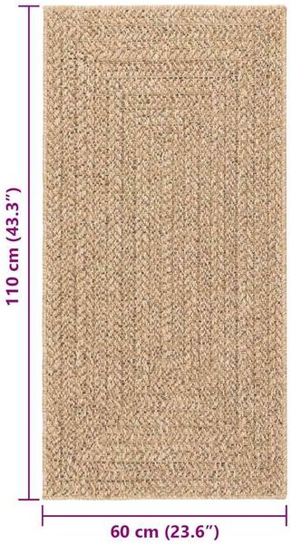 vidaXL Teppich ZIZUR 60x110 cm Jute-Optik Indoor und Outdoor 4006150 Bild 8