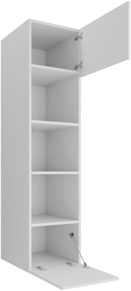Wohnwand Deromi V, Griffloses Öffnungssystem (Farbe: Schwarz / Schwarz + Schwarz Marmor) Bild 5