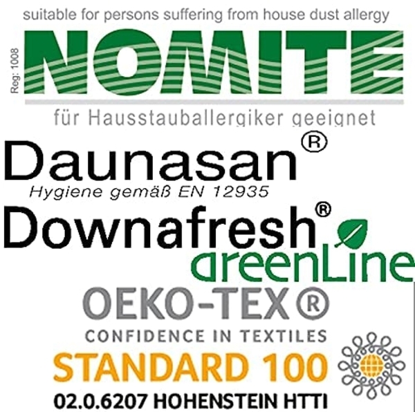 Vitaschlaf® TESTSIEGER Haute Couture W3 - LEICHT Sommer Daunendecke 100% BAIKAL-FLAUM Sibirien- Made in Germany Since 1947 große Größen (220x240cm) Bild 4