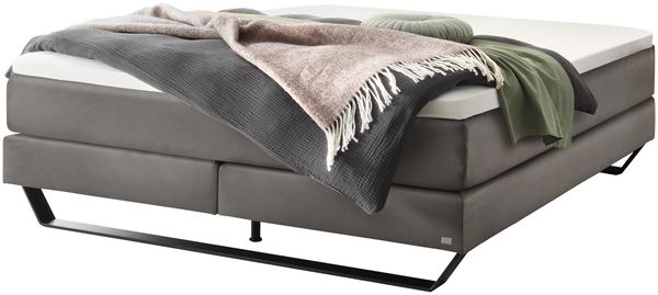 Julieta Boxspringbett schwarz Polyester 200cm x 180cm x 60cm