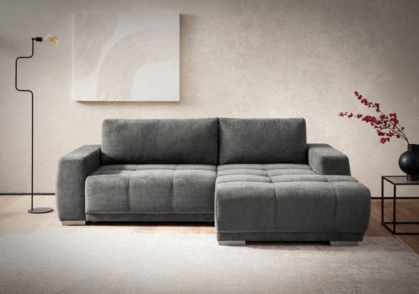 INOSIGN Ecksofa Bolero L-Form, mit edler Steppung, wahlweise mit Schlaffunktion & Bettkasten