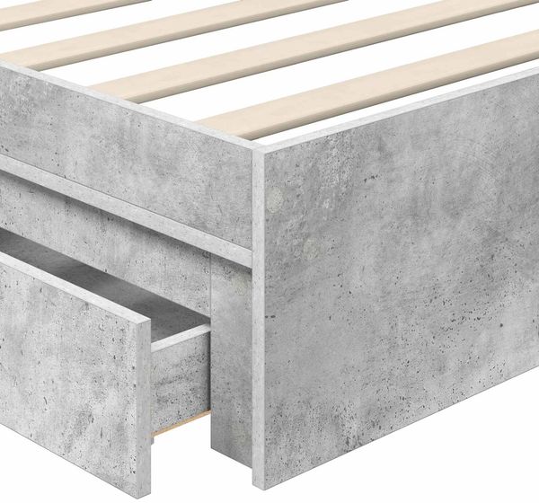 vidaXL Aufbewahrungsbett Beton Grau 90 x 190 cm Holzwerkstoff 3409940 Bild 11
