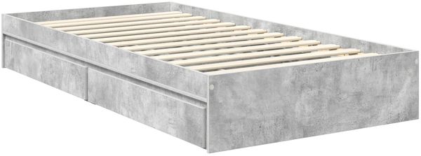 vidaXL Aufbewahrungsbett Beton Grau 90 x 190 cm Holzwerkstoff 3409940 Bild 6