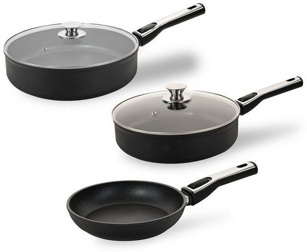 Genius Bratpfanne Cerafit Plasma Pfannen Set 5 tlg, Schmorpfanne, Keramik, Keramik (5 tlg. SET), Backofengeeignet bis 260°C