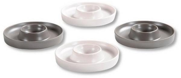 Kesper | Eierbecher Set | 4er Pack | robustes Melamin | stilvolles Grau-Beige Design | ideal für den Frühstückstisch