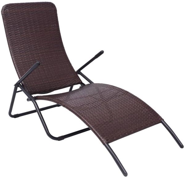 vidaXL '42945' Sonnenliege, klappbar, Poly Rattan, braun, 61 x 147 x 95 cm