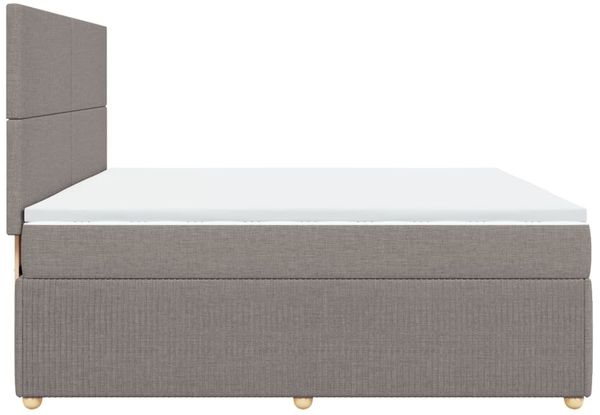 vidaXL Boxspringbett mit Matratze Taupe 200x200 cm Stoff 3292160 Bild 5