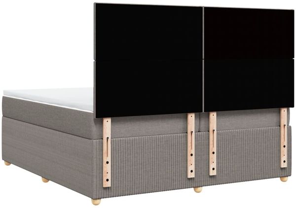 vidaXL Boxspringbett mit Matratze Taupe 200x200 cm Stoff 3292160 Bild 6