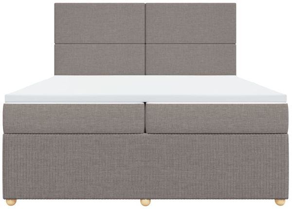 vidaXL Boxspringbett mit Matratze Taupe 200x200 cm Stoff 3292160 Bild 4