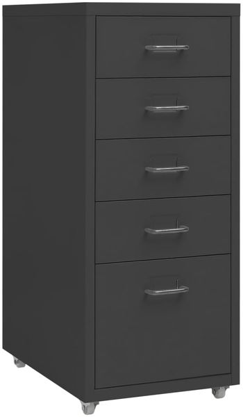 vidaXL Aktenschrank mit Rollen Anthrazit 28 x 41 x 69 cm Metall [335915]
