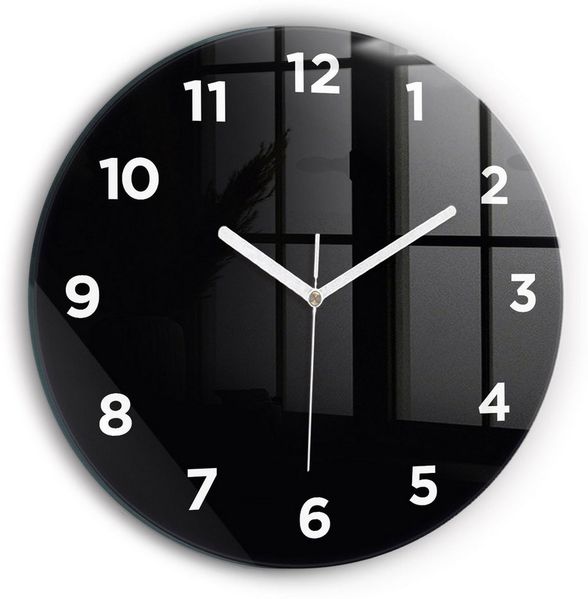 Tulup Wanduhr Wanduhr Glasrunde Uhr Moderne Glaswanduhr 30cm Uhr aus Gehärtetem Glas