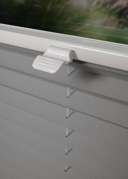 ondeco Plissee Thermo für Fenster innen, Montage in Glasleiste mit Spannschuh, Sonnenschutz-Rollo, Lichtschutz und blickdicht, leichte Verdunkelung, Hellgrau, B): 51-60 cm, H): 40-100 cm Bild 5
