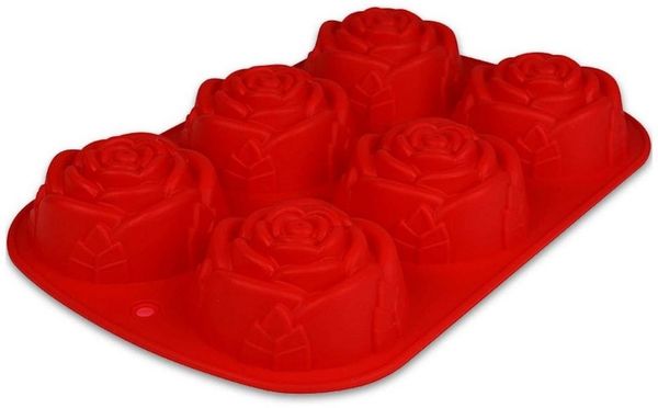 wisefood Backform Silikonform Rosen - rot 24,5 x 16 x 3,5 cm - 1 Form -, (1-tlg)