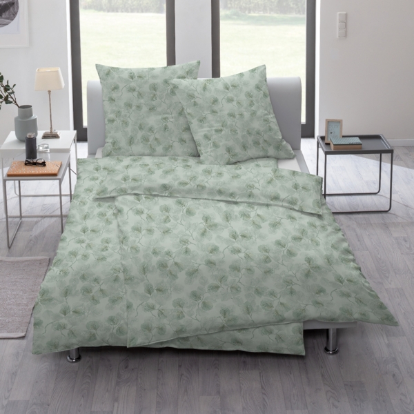 Estella Interlock Jersey Bettwäsche Rebecca 6897-532 Salbei 135x200