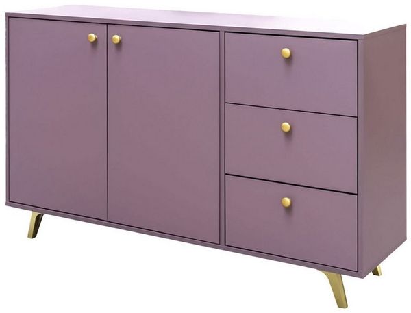 Masseno Kommode GALIO 140 cm Sideboard mit 4 Türen Violet