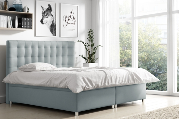 99rooms Riverside Boxspringbett Velours 120x200 cm Silber Bild 1