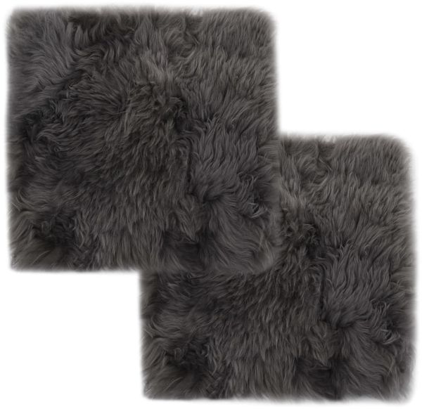 vidaXL Sitzkissen 2 Stk. Hellgrau 40x40 cm Echter Schafspelz 284716