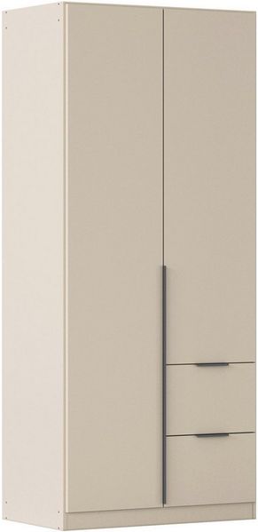 OTTO home Drehtürenschrank Kleiderschrank Schrank Garderobe AGORDO mit Dekor- oder Hochglanzfront (in zwei Griff-Farben, Breite 91 cm) mit Außenschubkästen, Serie in 7 Breiten und 2 Höhen MADE IN GERMANY
